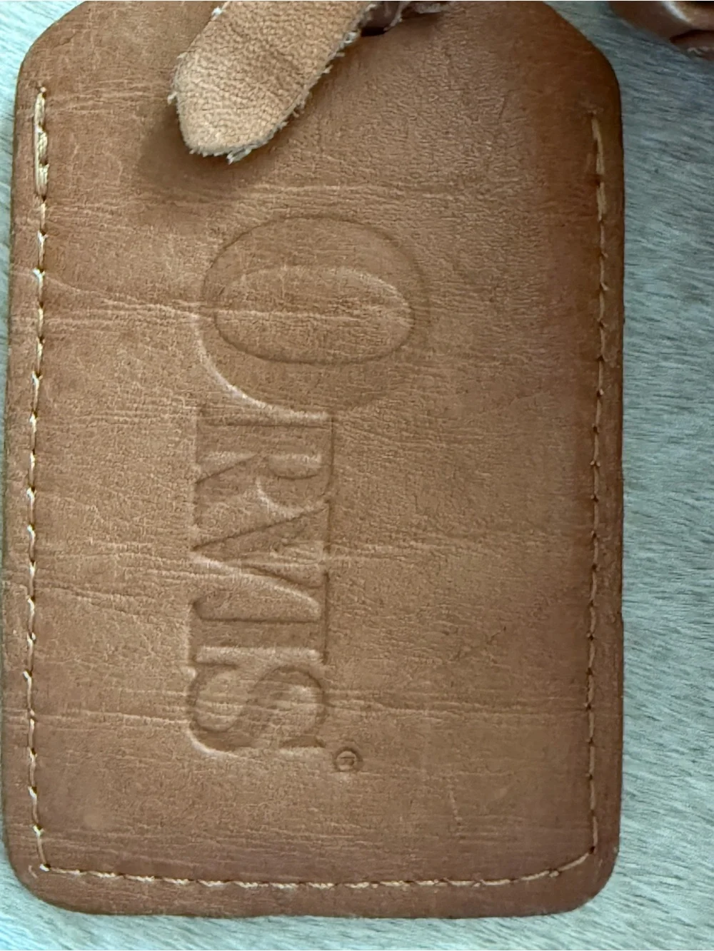 Collectible Orvis Tan Leather Messenger Bag with Front Pockets- made in Columbia